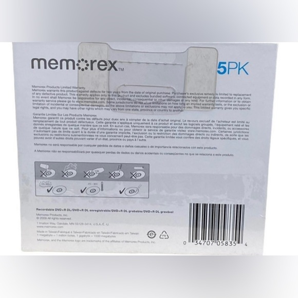 New! Sealed! MEMOREX 32025844 DVD plus RDL - Picture 2 of 2